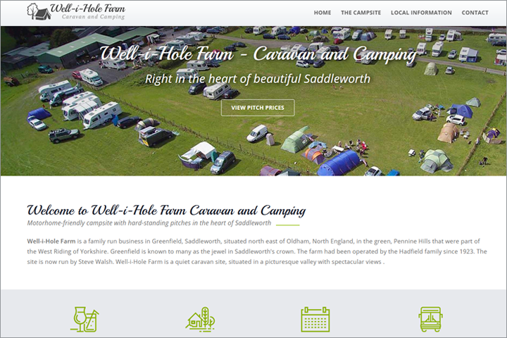 Screenshot of the Well-i-Hole Farm website