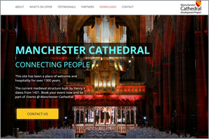 Screenshot of the Manchester Cathedral Events website