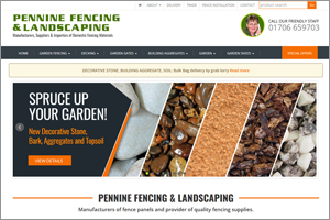 Screenshot of the Pennine Fencing website