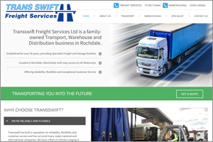 Screenshot of the Transswift website